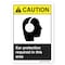 Signmission ANSI Caution Sign, Ear Protection Required In This Area, 7in X 5in Decal, 5" H, 7" W, Landscape OS-CS-D-57-L-19751 - alternate 1
